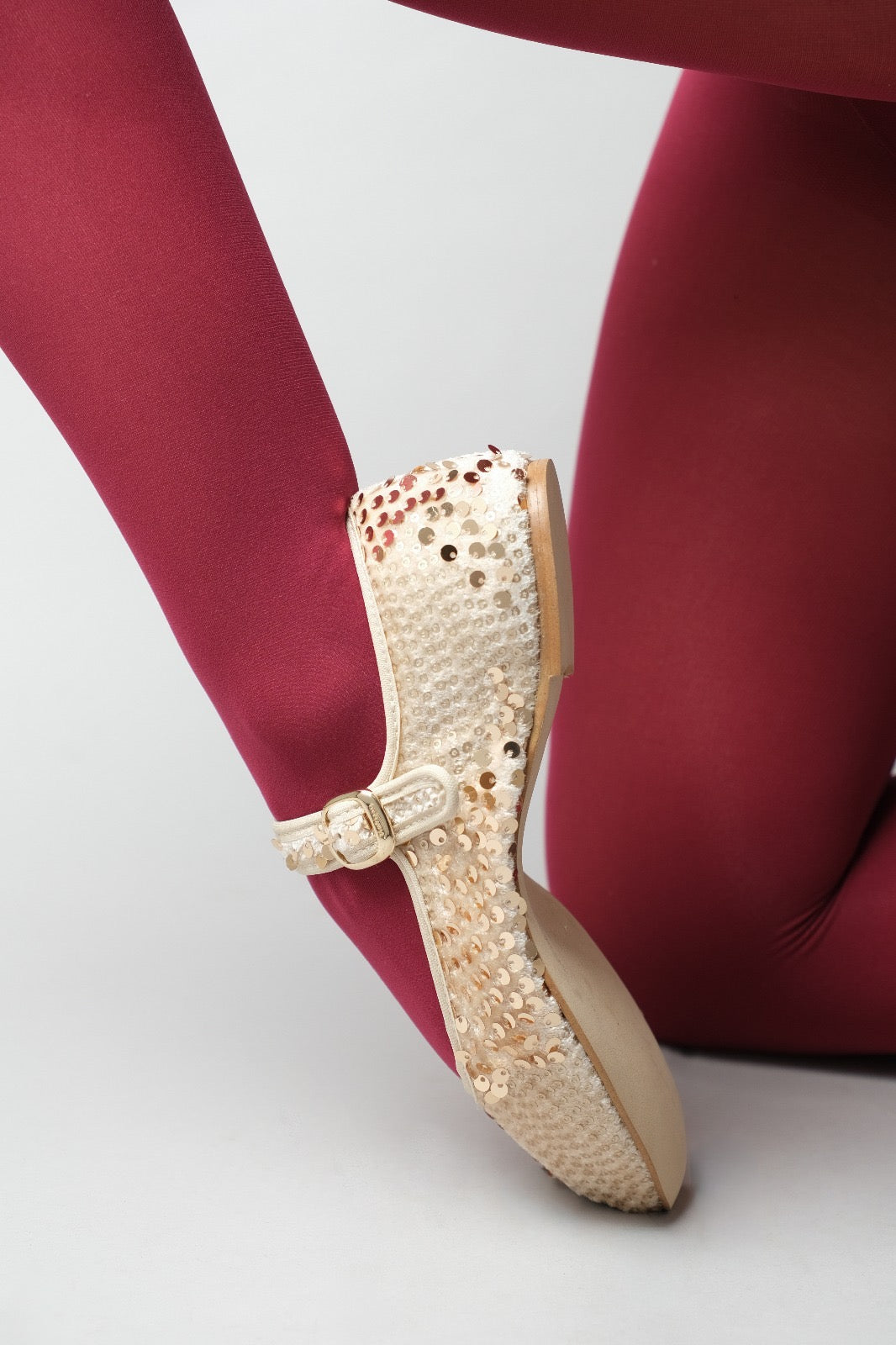 PortDance - Indoor & Outdoor Dance Ballerina Flat - Light Metallic Sequins