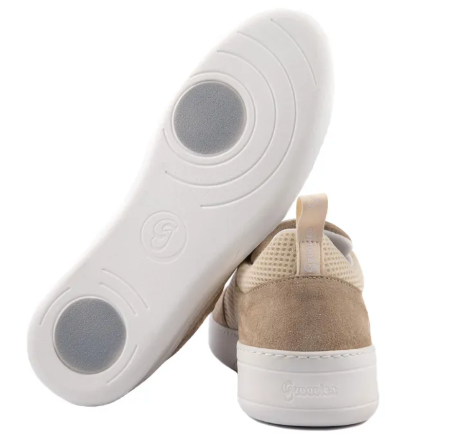 Portdance PD GR Paris Beige Leather/Mesh Dance Sneaker- Groovies