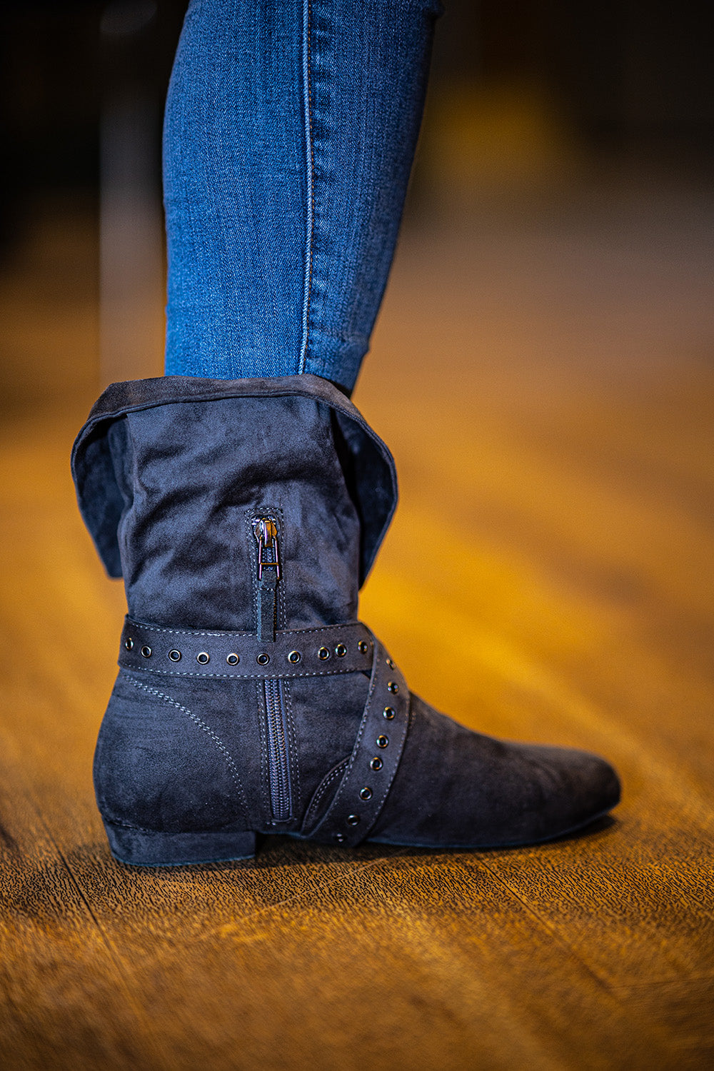 Tinker Bell Dance Boot - Grey Micro Suede
