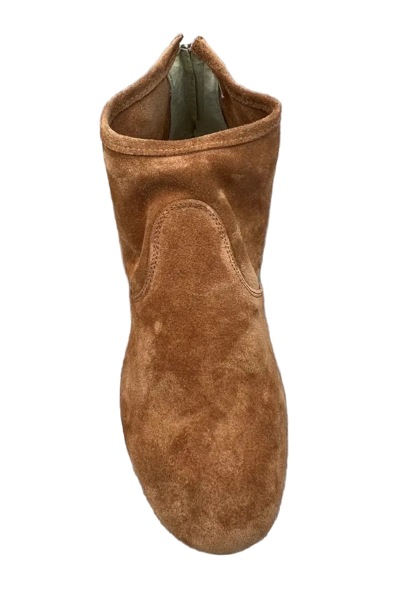 FINAL SALE Torri Zzaoui Dance Bootie - Cognac Suede