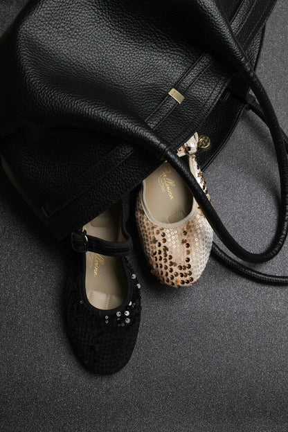 PortDance - Indoor & Outdoor Dance Ballerina Flat - Light Metallic Sequins