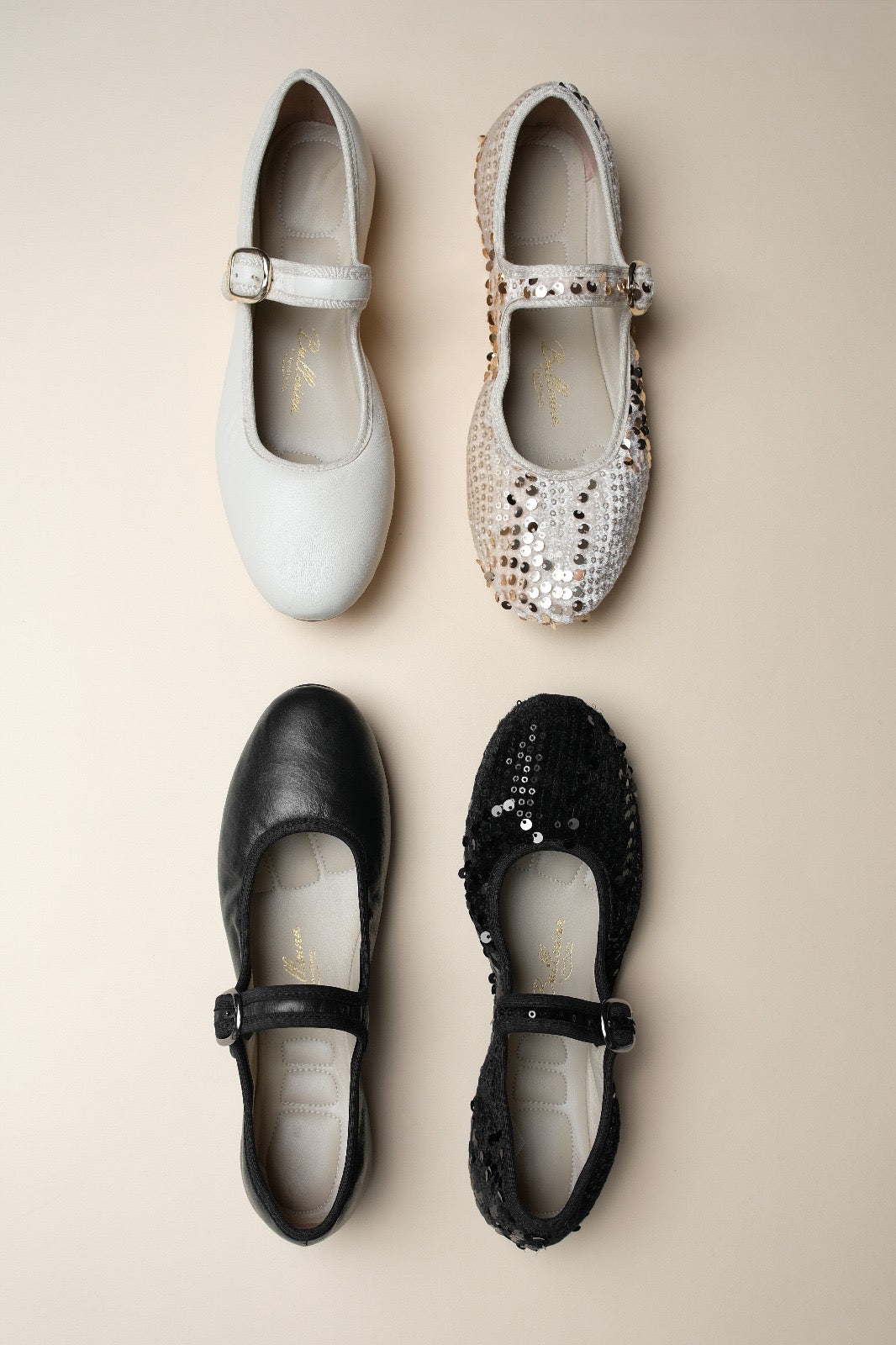 PortDance - Indoor & Outdoor Dance Ballerina Flat - Light Metallic Sequins