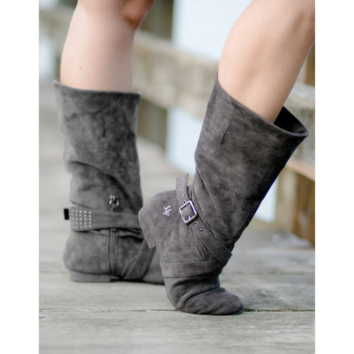 Marine Lauren - Aurora Dance Boot - Grey Micro Suede