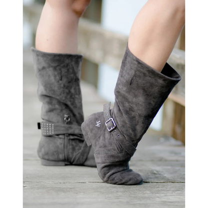 Marine Lauren - Aurora Dance Boot - Grey Micro Suede