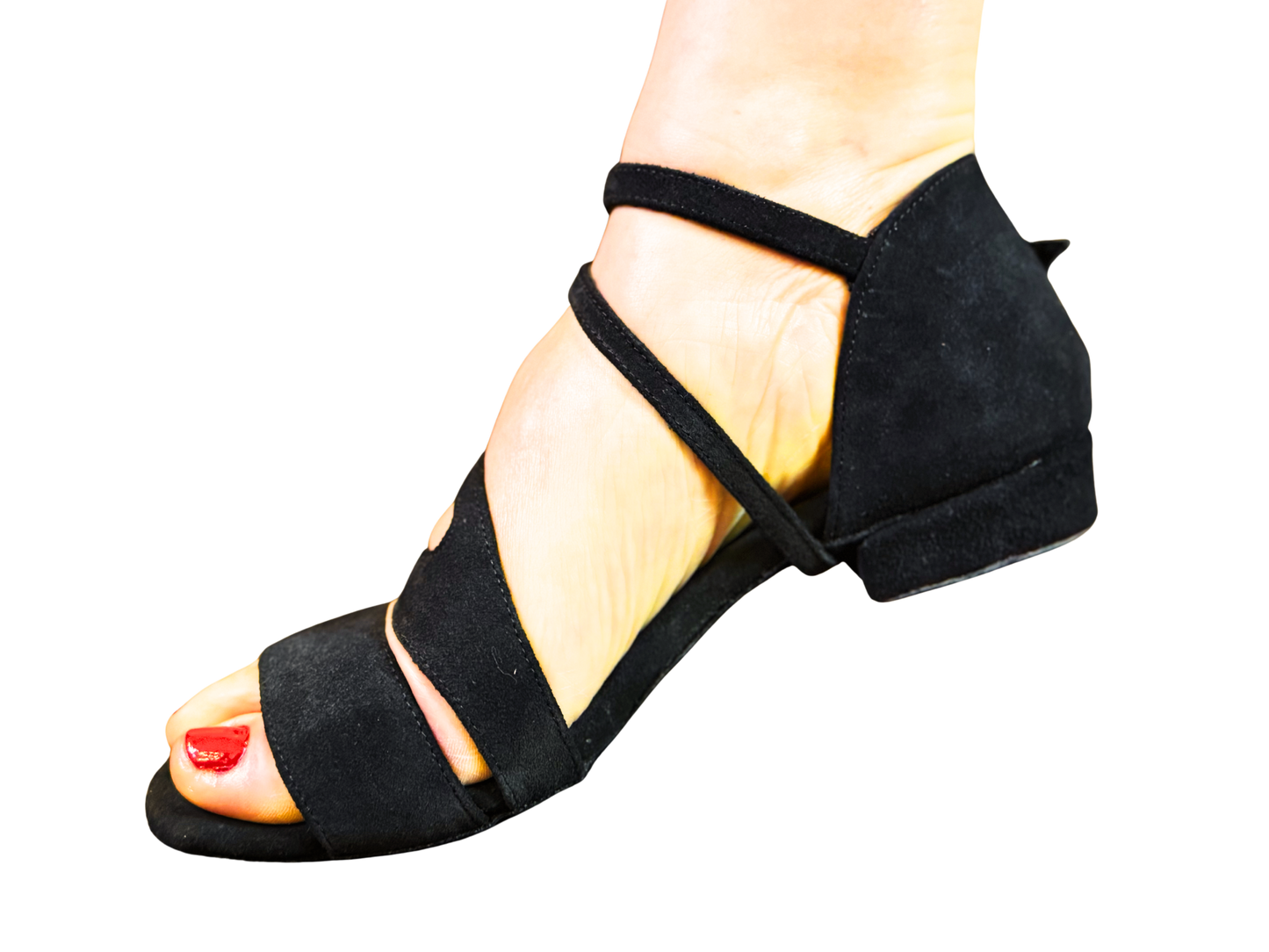Flexee - Lynia Dance Sandal - Black (1cm heel)