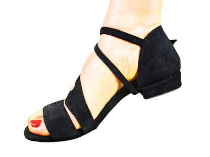Flexee - Lynia Dance Sandal - Black (1cm heel)