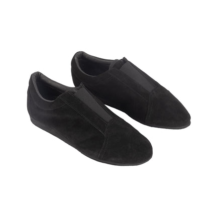 Flexee - Unisex Slip-On Dance Shoe - Black Suede & Elastic