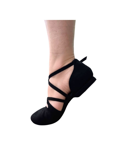 Black Dance Crush - Emma - Closed-Toe Adjustable Dance Shoe
