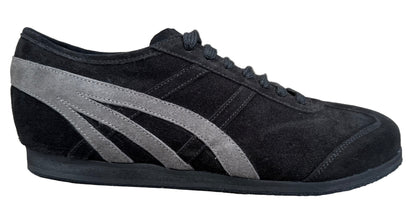 Flexee - Sport Lace Up Dance Trainer - Black / Grey Suede
