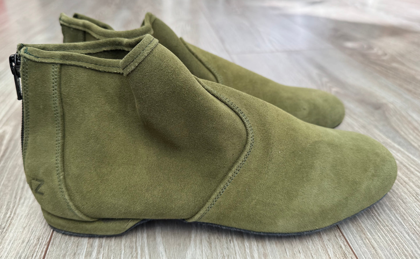 Torri Zzaoui Dance Bootie - Green Suede