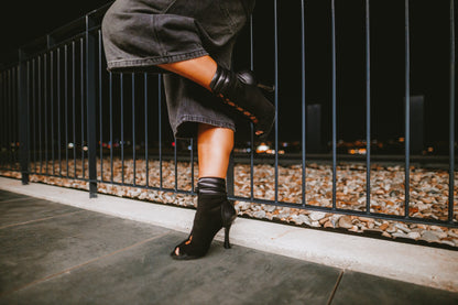 PortDance  -  PD TATIANA Black Nubuck/Leather – Heel 80mm