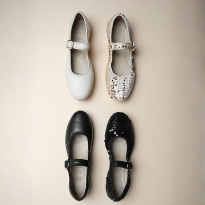 PortDance - Indoor & Outdoor Dance Ballerina Flat - Black Sequins