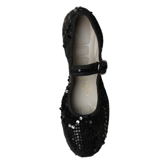 PortDance - Indoor & Outdoor Dance Ballerina Flat - Black Sequins
