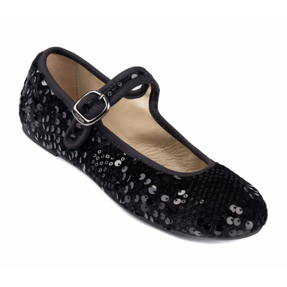 PortDance - Indoor & Outdoor Dance Ballerina Flat - Black Sequins