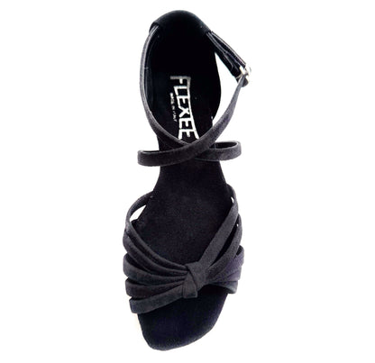 Rosa Dance Sandal - Black Suede (over under ankle strap)
