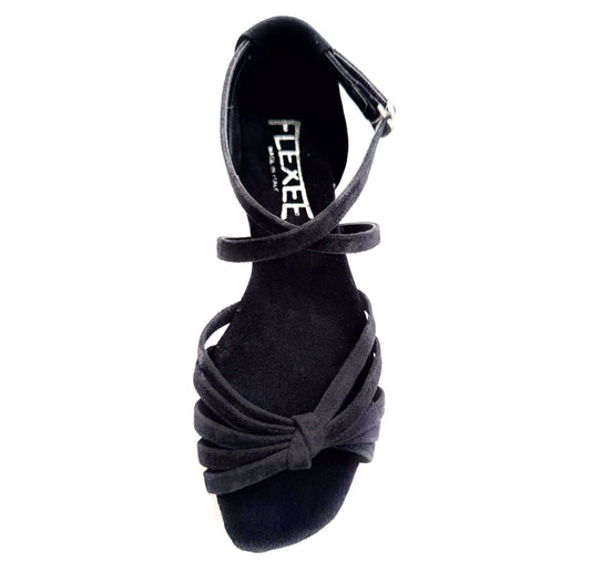 Rosa Dance Sandal - Black Suede (over under ankle strap)