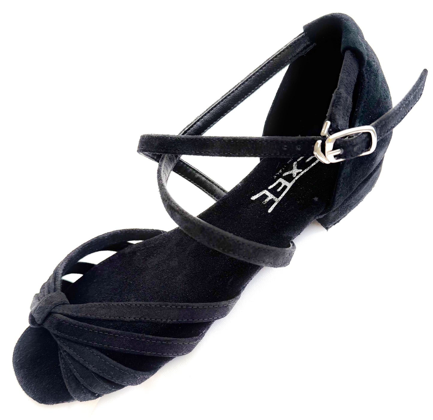 Rosa Dance Sandal - Black Suede (over under ankle strap)
