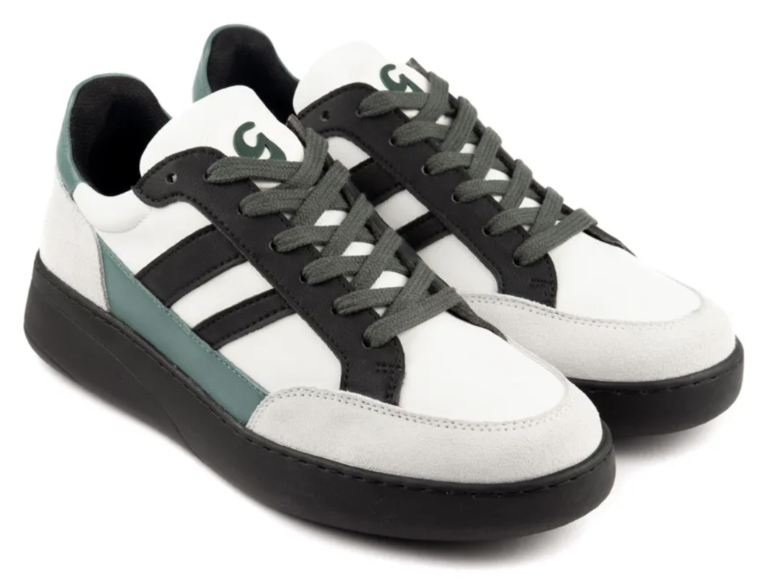 Portdance PD GR Helsinki White/Black/Green Dance Sneaker- Groovies