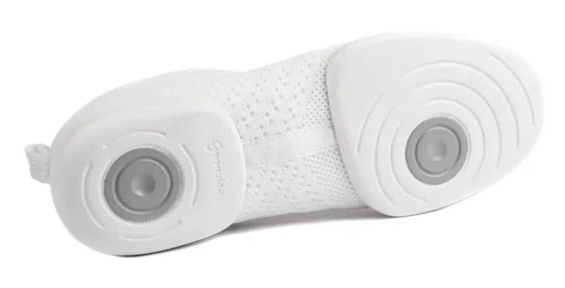 Unisex Vegan White Groovies Split Sole Dance Trainer