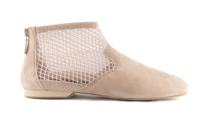 PortDance - Zip up Dance Bootie - Beige Mesh