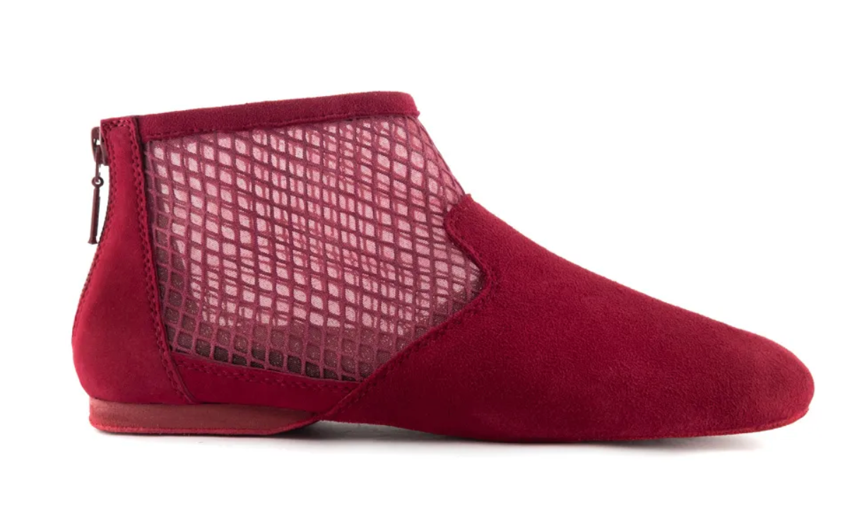 PortDance - Zip Up Dance Bootie - Wine Mesh