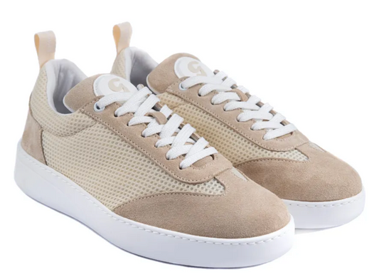 Portdance PD GR Paris Beige Leather/Mesh Dance Sneaker- Groovies