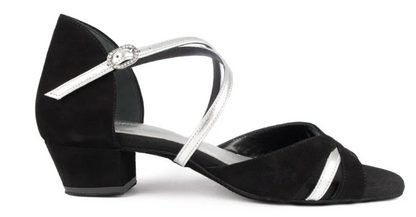 PortDance  -  Striptease sandal - Black/Silver 3cm heel