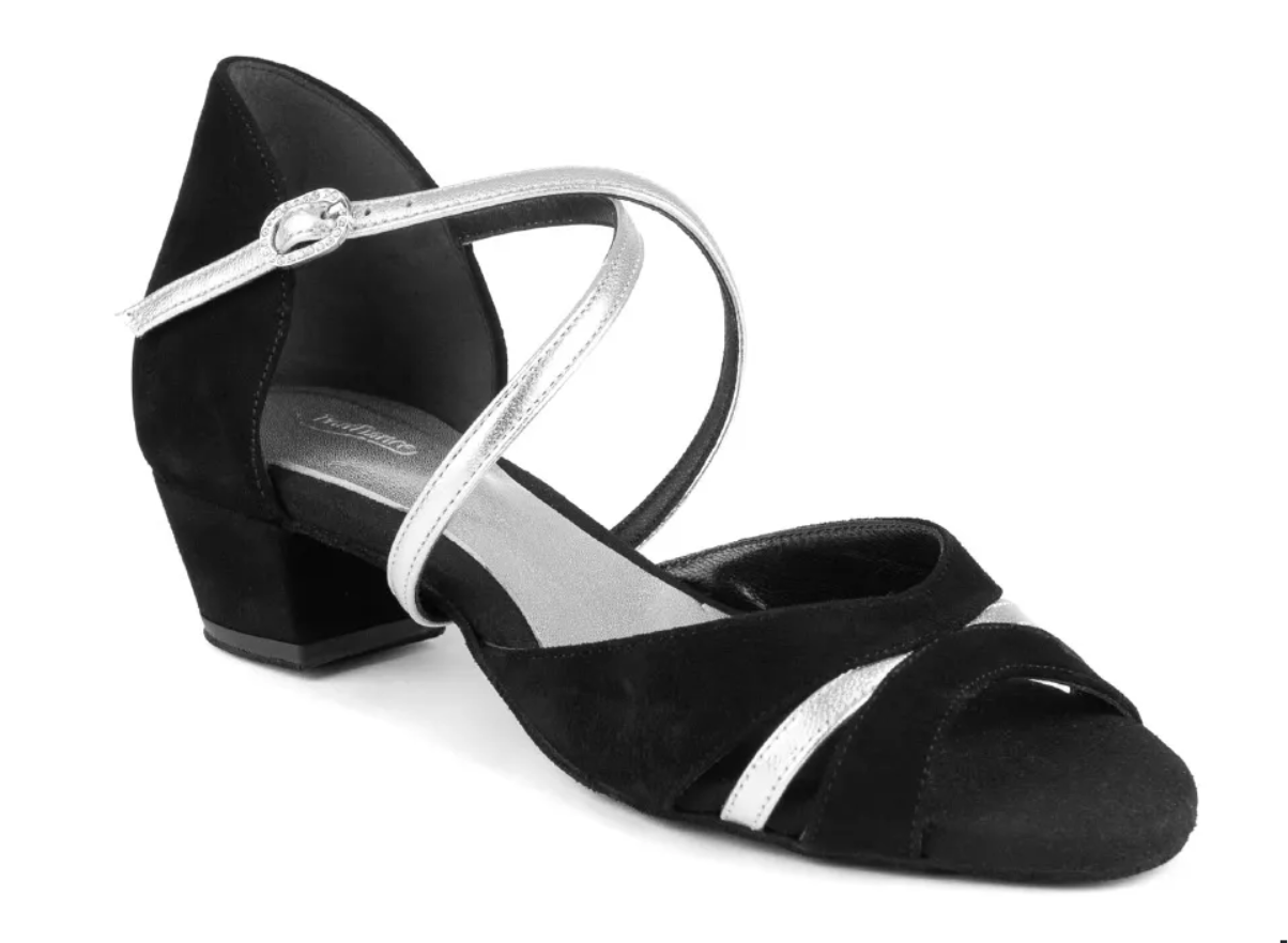 PortDance  -  Striptease sandal - Black/Silver 3cm heel