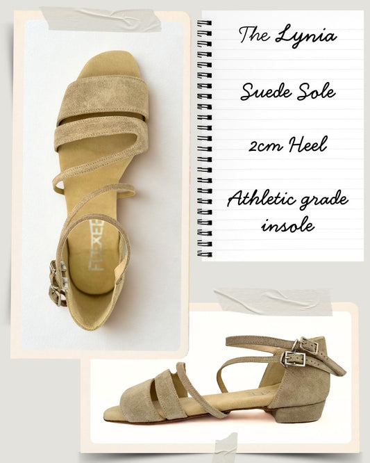 Flexee - Lynia Dance Sandal - Stone (2cm heel)