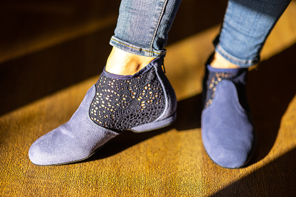 FINAL SALE Torri Zzaoui Dance Bootie - Lace Blue