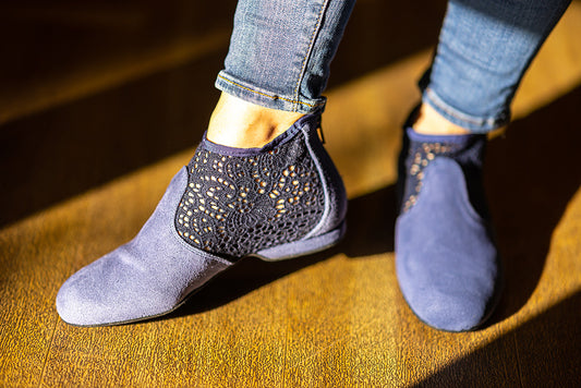 FINAL SALE Torri Zzaoui Dance Bootie - Lace Blue