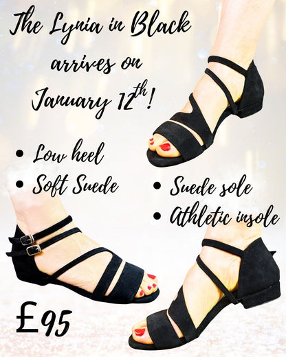 Flexee - Lynia Dance Sandal - Black (1cm heel)