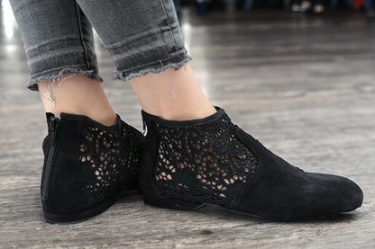 FINAL SALE Torri Zzaoui Dance Bootie - Lace Black