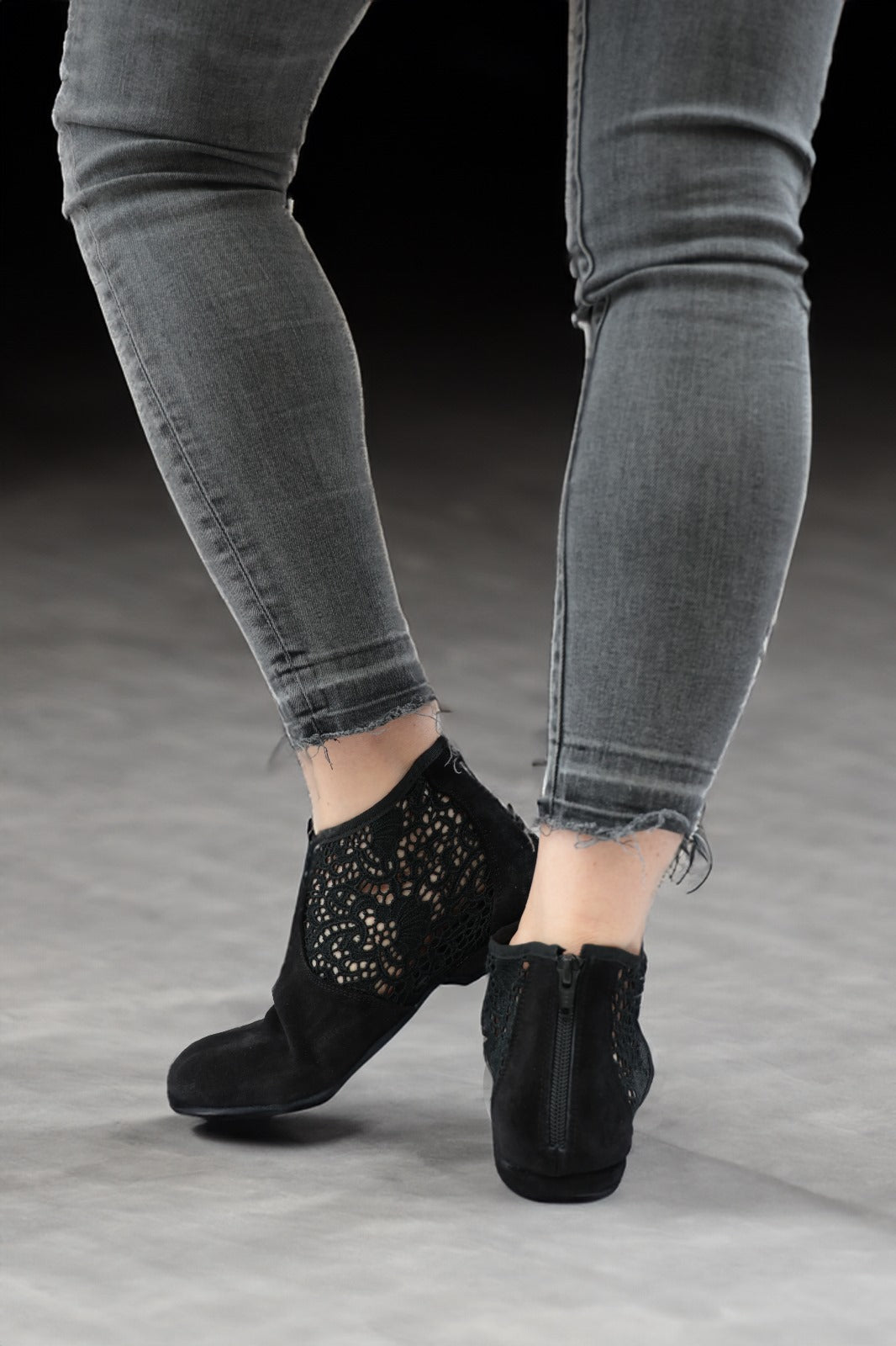 FINAL SALE Torri Zzaoui Dance Bootie - Lace Black