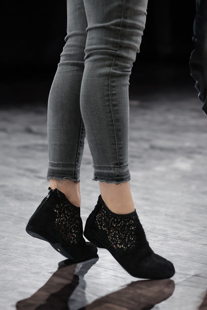FINAL SALE Torri Zzaoui Dance Bootie - Lace Black