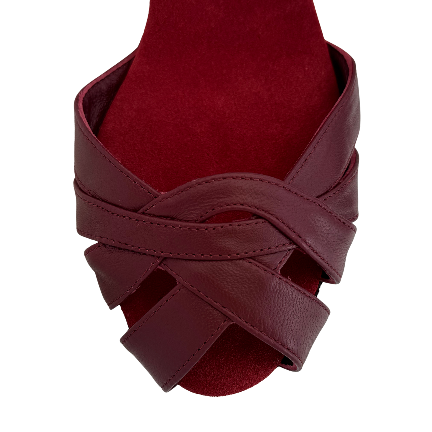 Flexee Brand Wrap Star Dance Sandal - Wine Italian Smooth Leather with Suede Sole