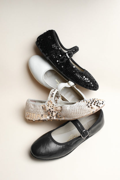 PortDance - Indoor & Outdoor Dance Ballerina Flat - Light Metallic Sequins