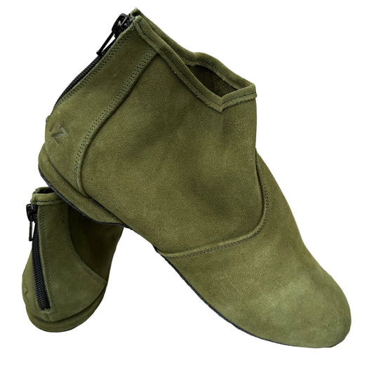 Torri Zzaoui Dance Bootie - Green Suede