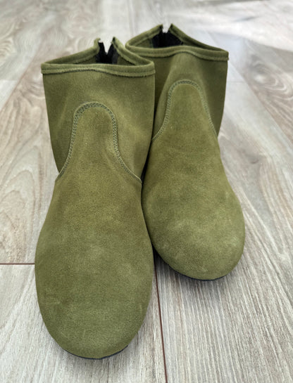 Torri Zzaoui Dance Bootie - Green Suede