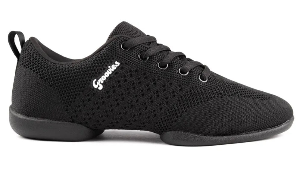 Unisex Vegan Black Groovies Split Sole Dance Trainer