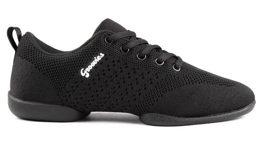 Unisex Vegan Black Groovies Split Sole Dance Trainer